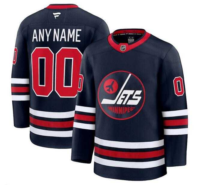 Men%27s Winnipeg Jets Active Player Custom Navy 2024-25 Alternate Stitched Hockey Jersey